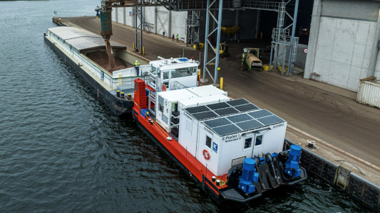 Emissievrij schip lossen van lading